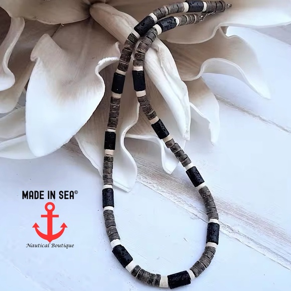 NEW Boho Surf Beach Natural Bead Handmade Necklace - Size 20” - Picture 1 of 3